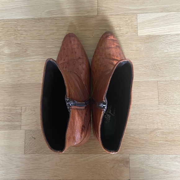 Vintage Aurelio Garcia Men’s ostrich leather heel boots - Picture 4 of 7